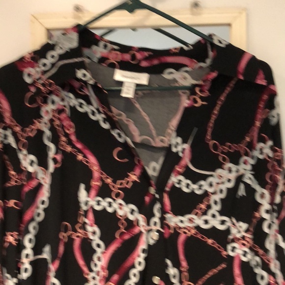 dressbarn chain print blouse 2X - Picture 3 of 9